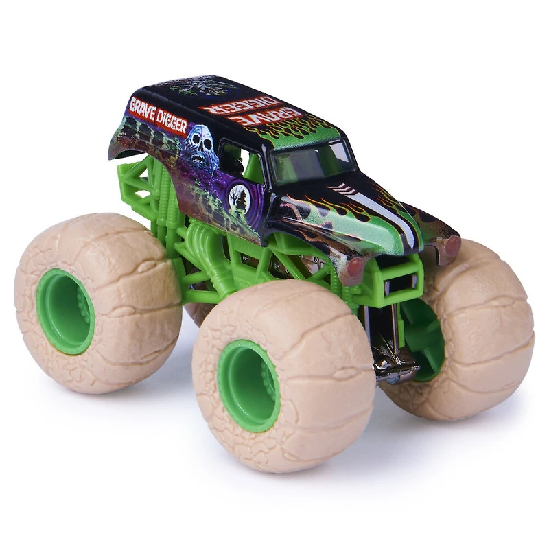 Monster Jam, Monster truck Grave Digger officiel, véhicule en métal moulé, série Elementals Trucks, échelle 1:64