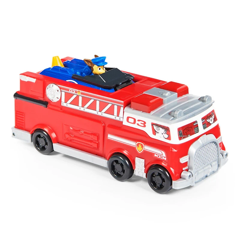 PAW Patrol, True Metal Firetruck Die-Cast Team Vehicle with 1:55 Scale Chase Toy Car