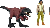 Coffret humain et dino Kayla et Dino de feu Jurassic World: Dominion avec figurine d'humain, figurine de dinosaure et accessoires