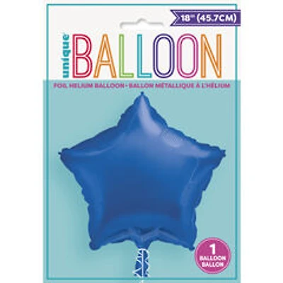 Ballon Aluminum En Forme D`Etoile 18 Po - Bleu Royal