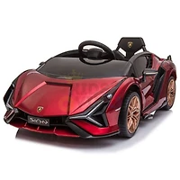 KidsVip 12V Enfants et Tout-Petits 4x4 Lamborghini Sian Edition Voiture Eléctrique avec Commande à Distance - Rouge
