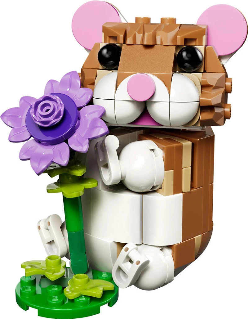 LEGO Creator 3 en 1 Le Hamster Mignon avec une Fleur, Le Jouet se Transforme en Hérisson ou en Aigle 31376
