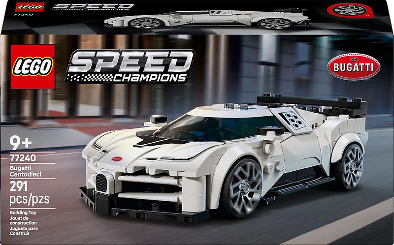 LEGO Speed Champions L'Hypervoiture Sport Bugatti Centodieci, Jouet pour Garçons et Filles, Ensemble de Modèle à Construire pour Enfants 77240