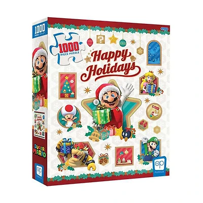 Super Mario "Happy Holidays" 1000 Piece Puzzle - English Edition
