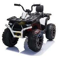 KidsVip 24V Enfants et Tout-Petits Titan Quad/ATV Voiture Eléctrique avec Commande à Distance - Blanc - Édition anglaise