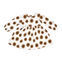 Baby Mode Ensemble 3 pièces en tricot froissé : motif floral marron,0-3M