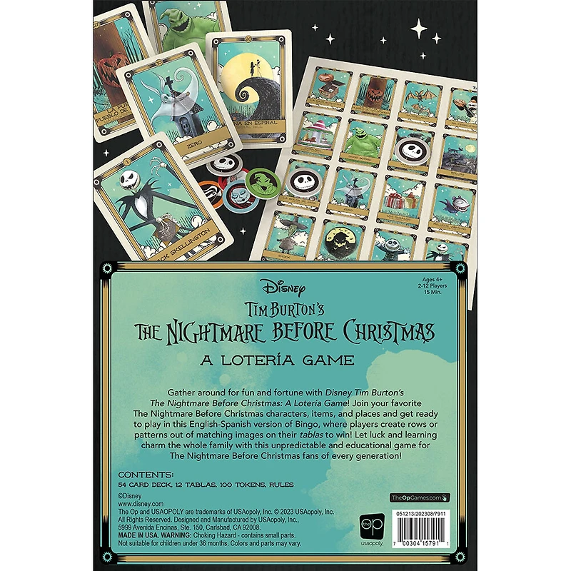 USAopoly Loteria: Disney Tim Burton The Nightmare Before Christmas - Édition anglaise