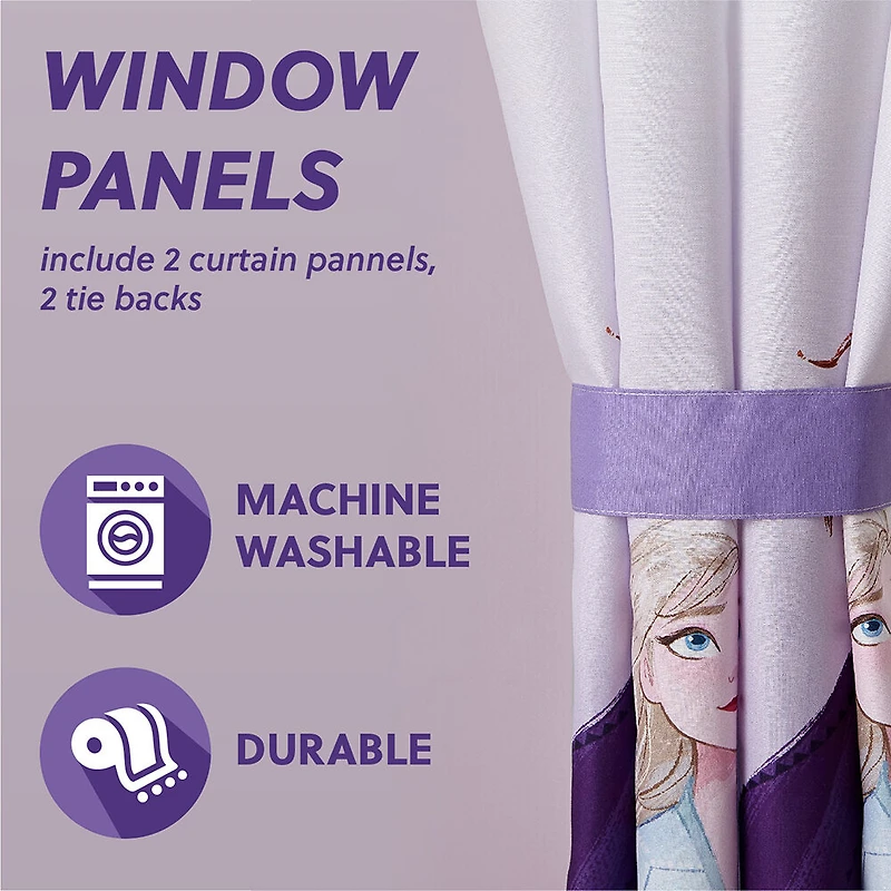 Rideaux Disney Frozen pour Enfants, Ensemble de 2 Panneaux