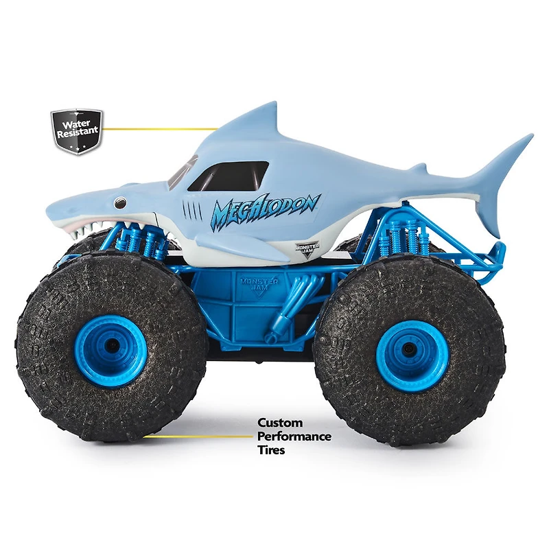 Monster Jam, Monster truck Megalodon STORM tout-terrain officiel radiocommandé, échelle 1:15