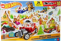 Hot Wheels 2025 Advent Calendar with 10 Toy Vehicles in 1:64 Scale & 24 Accessories