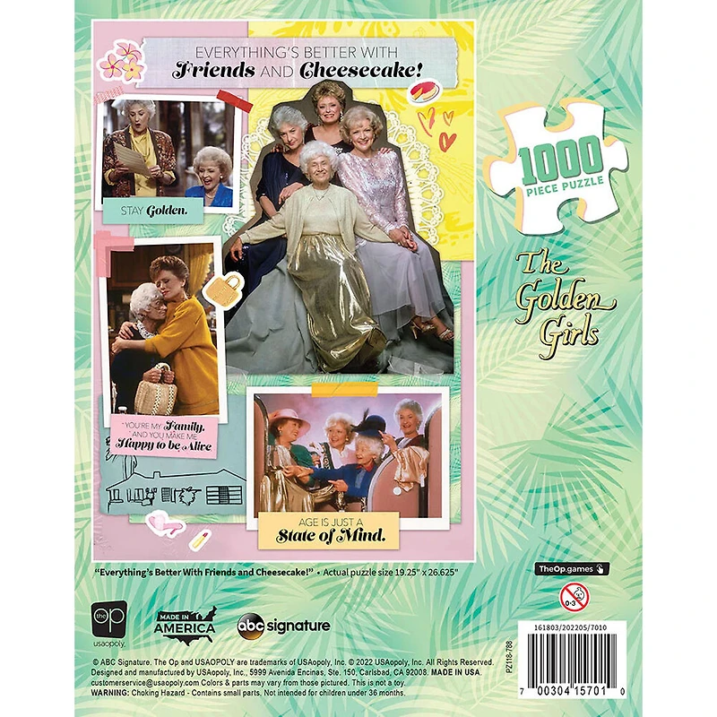 USAopoly The Golden Girls "Everything's Better with Friends and Cheesecake" 1000 Piece Puzzle - English Edition