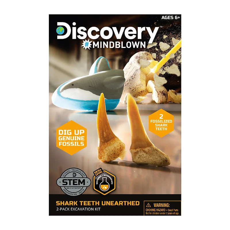 Discovery #MINDBLOWN Shark Teeth Unearthed 2-Pack Excavation Kit