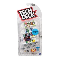 Tech Deck, Coffret de 4 fingerboards Ultra DLX, Skateboards Revive, Mini-skateboards personnalisables à collectionner