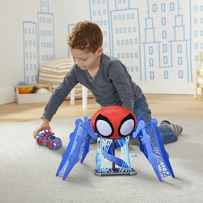 Marvel Spidey and His Amazing Friends Web-Quarters Playset With Lights and Sounds