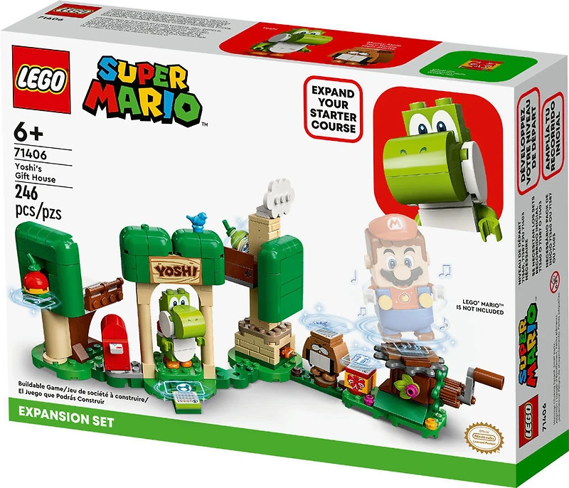 LEGO Super Mario Ensemble d'extension La maison de cadeaux de Yoshi 71406 Ensemble de construction (246 pièces)