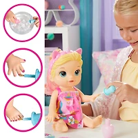 Baby Alive poupée Bébé beauté 32,5 cm à baigner, thème licorne, maquillage et ongles magiques, cheveux blonds, enfants