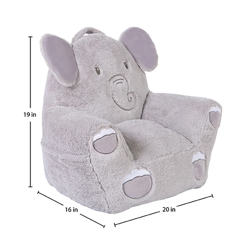 Chaise de personnage en peluche Cuddo Buddies pour tout-petits - Éléphant