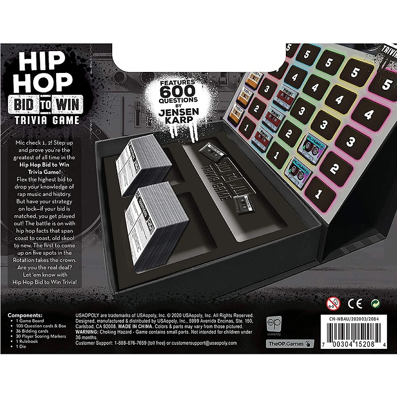 Hip Hop Bid to Win Trivia Jeu De Plateau - Édition anglaise
