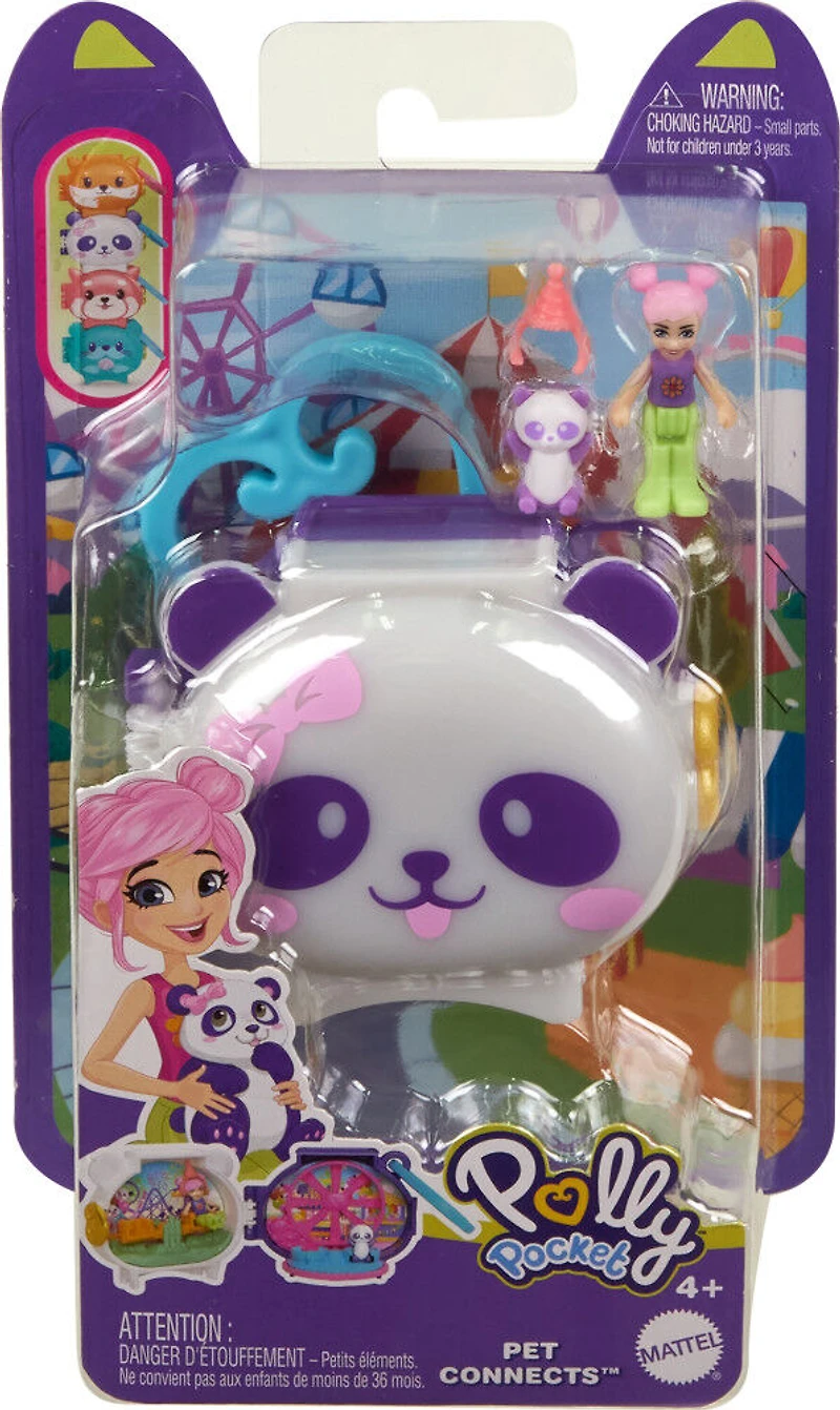 Polly Pocket Connexions Animales Coffret de jeu et poupées Panda