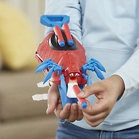 Marvel Mech Strike Mechasaurs, Arachno Blaster Nerf de Spider-Man avec 3 fléchettes, jouet de déguisement de super-héros