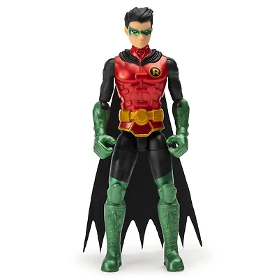 BATMAN, Figurine articulée ROBIN Guardien de 10 cm avec 3 accessoires mystère, Mission 2