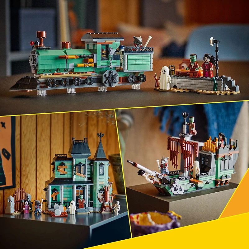 LEGO Creator 3en1 Le Manoir Hanté, Jouet à Construire, Transformable en Bateau ou en Train 31167