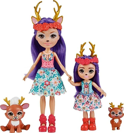 Enchantimals-Soeurs Danessa et Danetta Biche et 2 figurines animales - Notre exclusivité