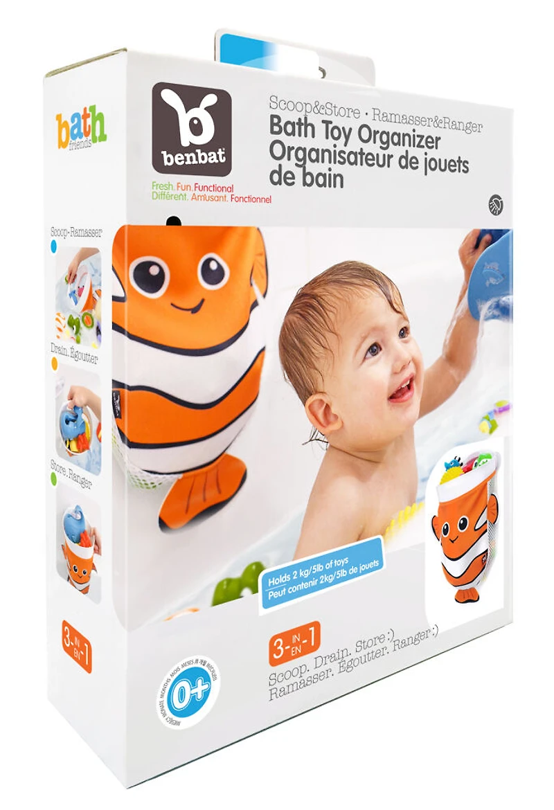 Organisateur de jouets de bain Scoop & Store Benbat - Capitaine Nemo / Orange / 0 - 36 mois