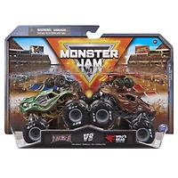 Monster Jam, Monster trucks officiels en métal moulé Kraken Vs. Wolf's Head Die-Cast, échelle 1:64
