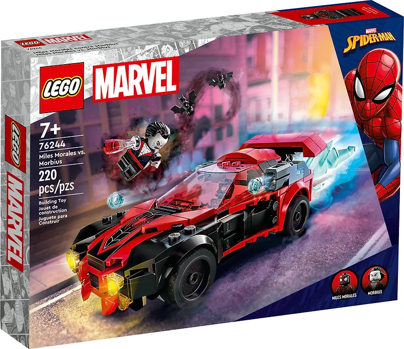 LEGO Marvel Miles Morales contre Morbius 76244; Ensemble de jouets de construction (220 pièces)