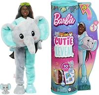 Barbie Poupée Cutie Reveal Série Jungle, éléphant et accessoires