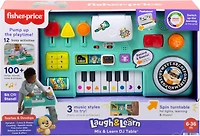 Fisher-Price Laugh and Learn Mix and Learn DJ Table Musical Learning Toy for Baby and Toddler, Multi-Language Version