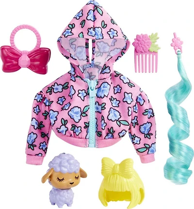 Barbie Extra Pet and Fashion Pack with Pet Lamb, Fashion Pieces and Accessories