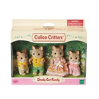 Calico Critters Sandy Cat Family, ensemble de 4 figurines de poupée à collectionner