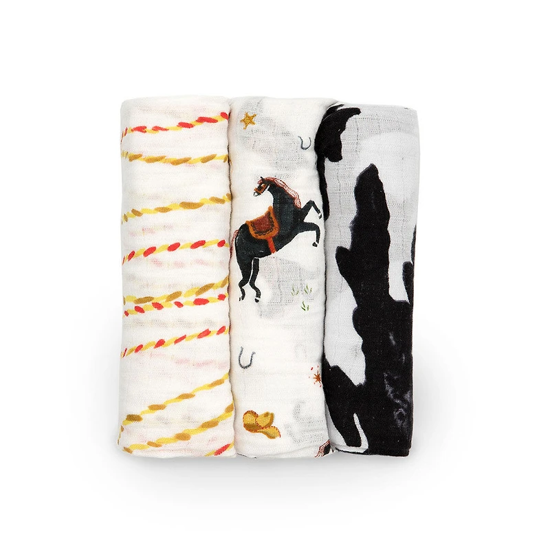 Red Rover - Cotton Muslin Swaddle 3 Pack - Howdy Horse