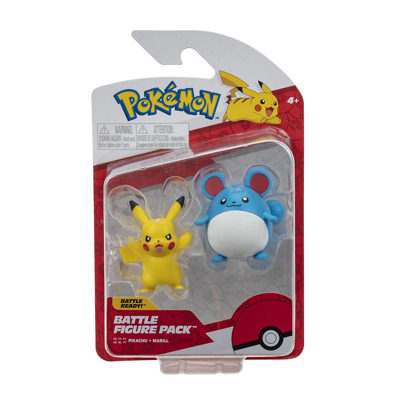 Ensemble de 2 figurines de combat Pokémon - Marill et Pikachu no 9