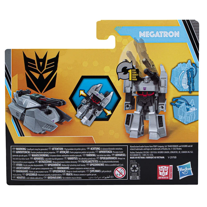Transformers Buzzworthy Bumblebe, figurine Megatron à conversion One Step, 10,5 cm