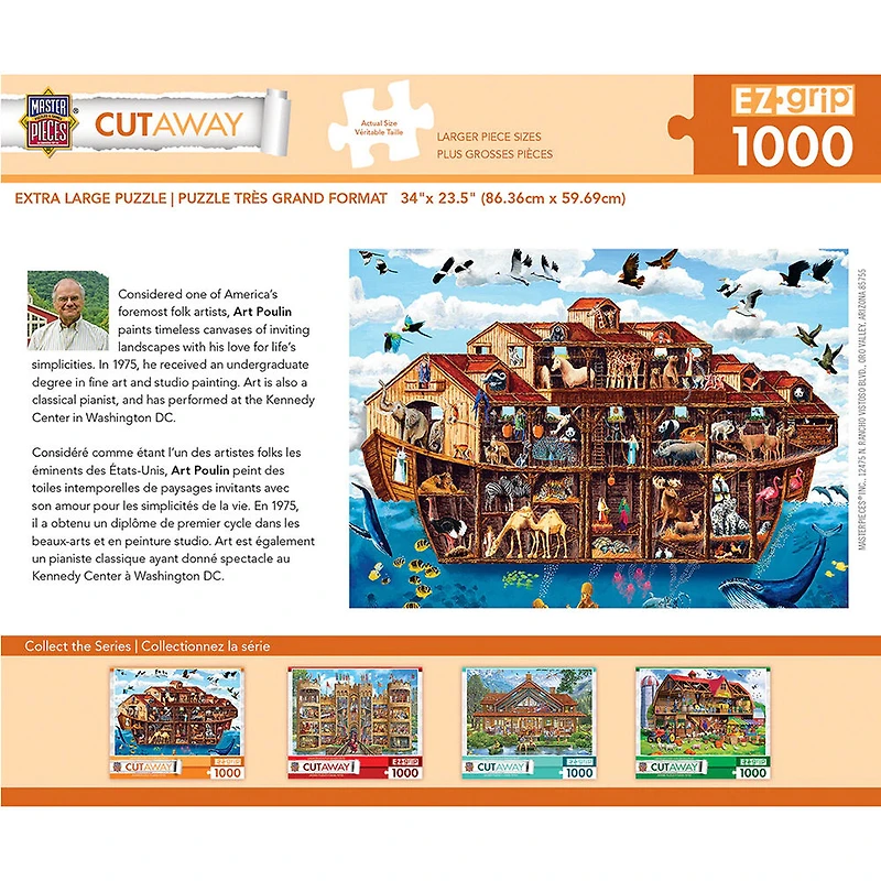 1000 Pièces "EZGrip" "Cut-Aways" "Noah's Ark" Grand Puzzle