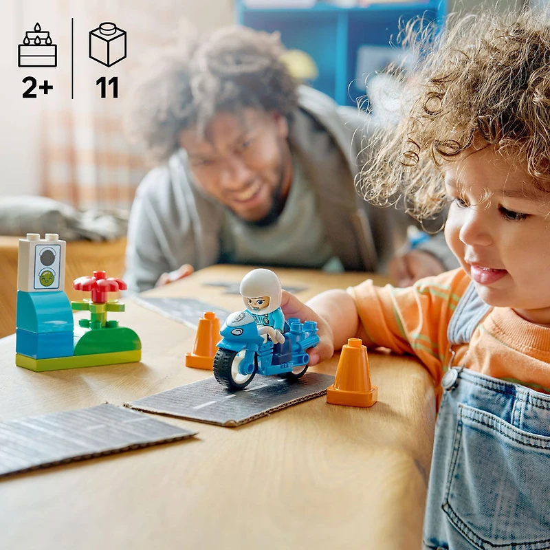 LEGO DUPLO Town Blue Police Motorcycle Toy - Toddler Learning Toy for Boys & Girls, Ages 2+ - 10471