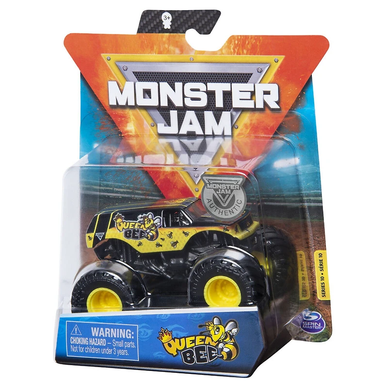 Monster Jam, Monster truck Queen Bee officiel, véhicule en métal moulé, série Danger Divas, échelle 1:64