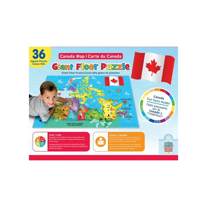 Masterpieces Puzzle Company Canada Map 36 Piece Floor Jigsaw Puzzle - English Edition