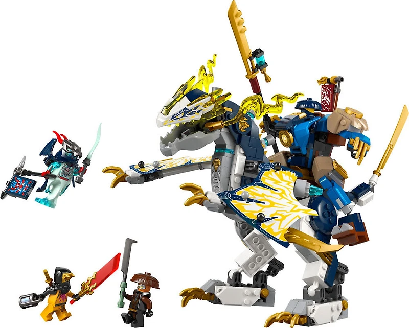 LEGO NINJAGO Le Robot Dragonnier de Rogue, Ensemble de Jouet de Ninjas et de Combat de Dragons avec 4 Figurines 71843