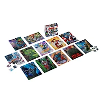 Marvel, 12 Pack Avengers Jigsaw Puzzles Captain America Iron Man Thor Hulk Wasp Black Panther Dr. Strange Red Skull Thanos