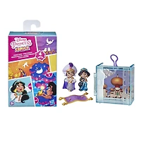 Disney Princess Comics, Duos parfaits Jasmine, jouet Aladdin à déballer, inclut 2 poupées, boîte-présentoir portative et support