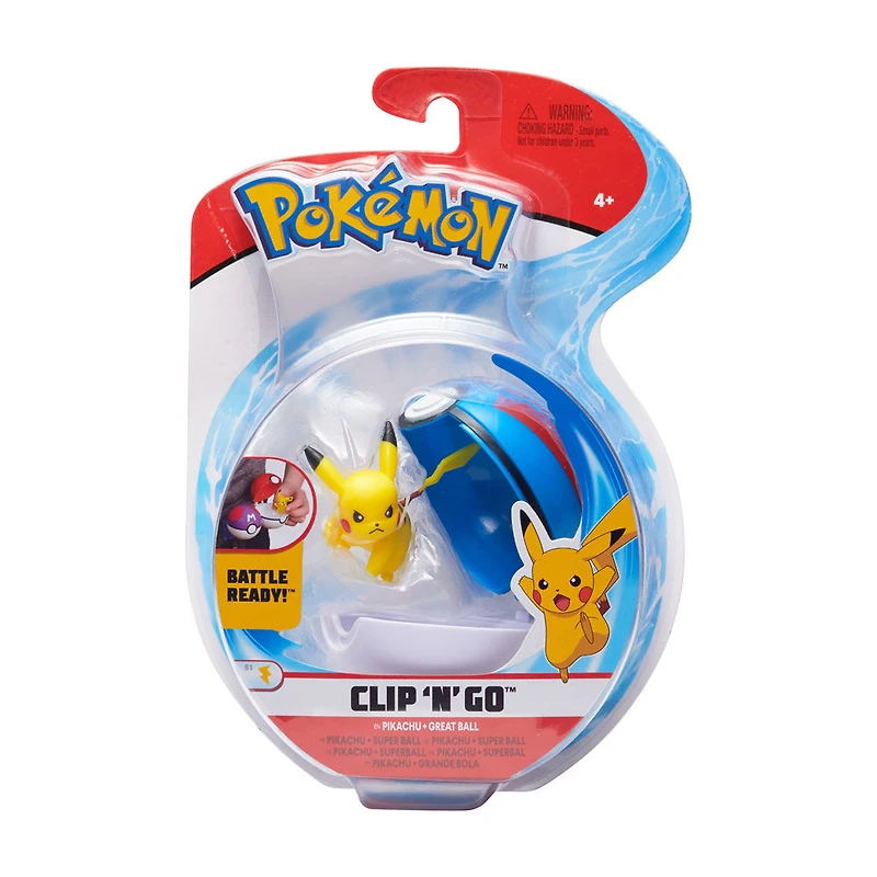 Pokémon - Clip 'N Go - Pikachu no 4 et Super Ball (Great Ball)