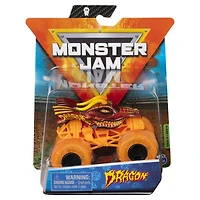 Monster Jam, Monster truck Dragon officiel, véhicule en métal moulé, série Elementals, échelle 1:64