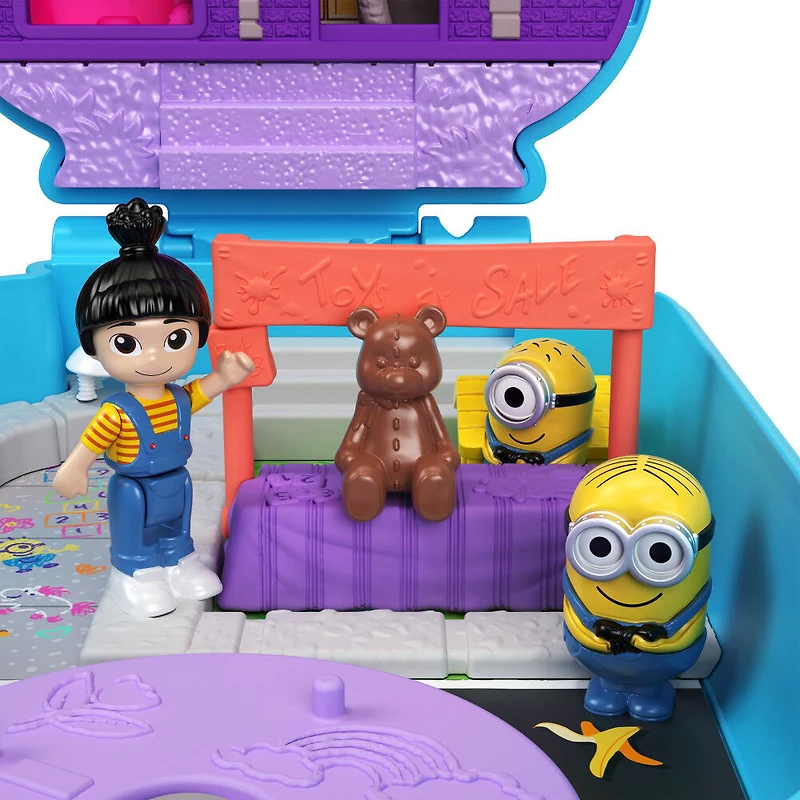 Polly Pocket Playset, Minions Compact with 9 Accessories, 1 Doll, 2 Minions and Unicorn Toy