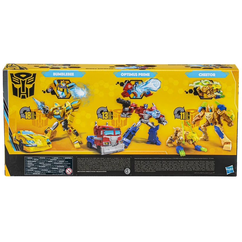 Transformers Buzzworthy Bumblebee Héros de Cybertron Pack de 3 figurines de classe Deluxe, 12,5 cm - Notre exclusivité