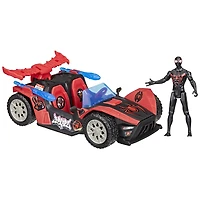 Marvel Spider-Man VenomVersus Epic World of Action Miles Morales Bolide de course Remix, figurine et voiture, jouets de super-héros, dès 4 ans