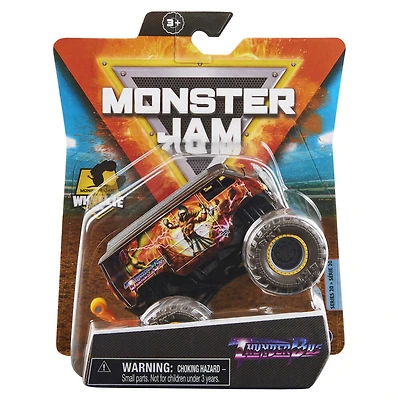 Monster Jam, Monster truck Thunder Bus officiel, véhicule en métal moulé, série Alternate Dimensions, échelle 1:64